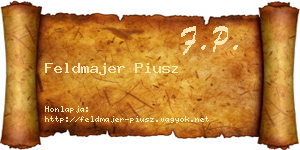 Feldmajer Piusz névjegykártya